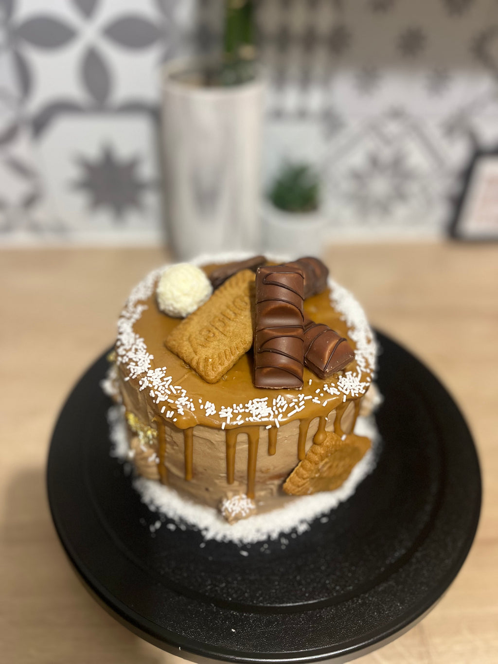 layer cake ganache chocolat avec nappage speculoos