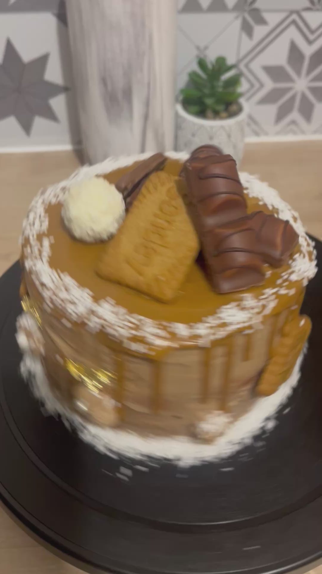 layer cake ganache chocolat avec nappage speculoos